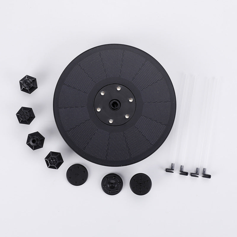 Round floating solar fountain pump with LED lights