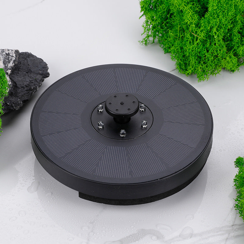 Round floating solar fountain pump with LED lights