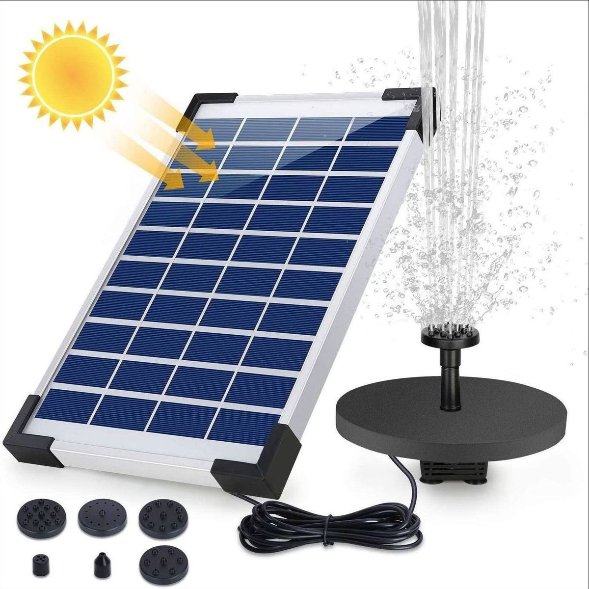 Solar panel fountain pump kit