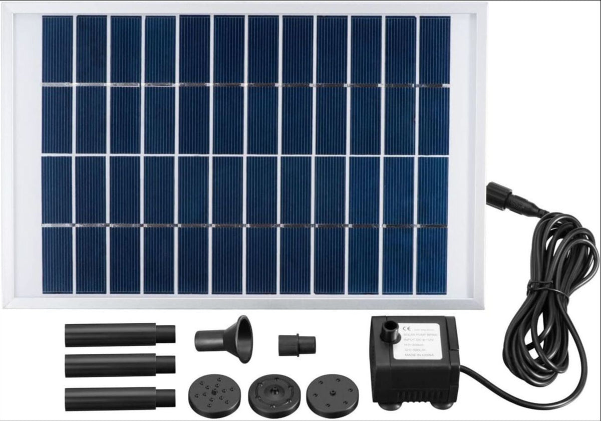 Solar panel fountain pump kit