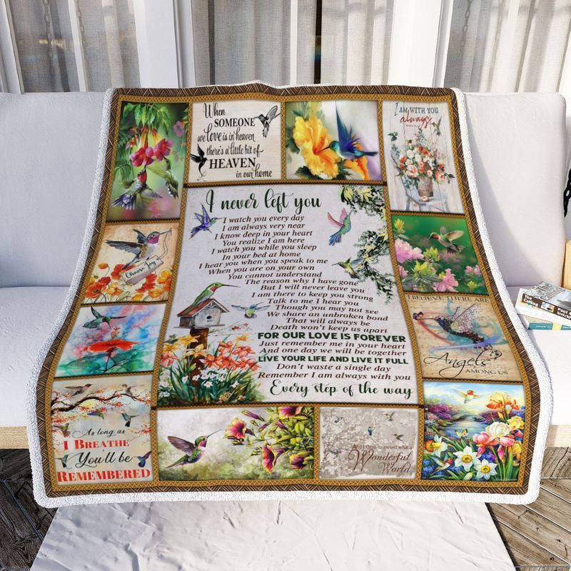 Hummingbird I Never Left You Comfy Sofa - All Fleece Throw Blanket