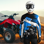 Custom Blue ATV Motocross Jersey for Adult Quad Dirt Bike Racing Shirt