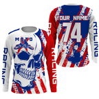 Skull MotoX jersey custom motocross UV American flag Patriotic dirt bike racing motorcycle racewear