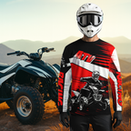 Custom Red ATV Motocross Jersey for Adult Quad Dirt Bike Racing Shirt