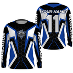 Blue white customizable Motocross jersey MX off-road + shirt biker racing motorcycle