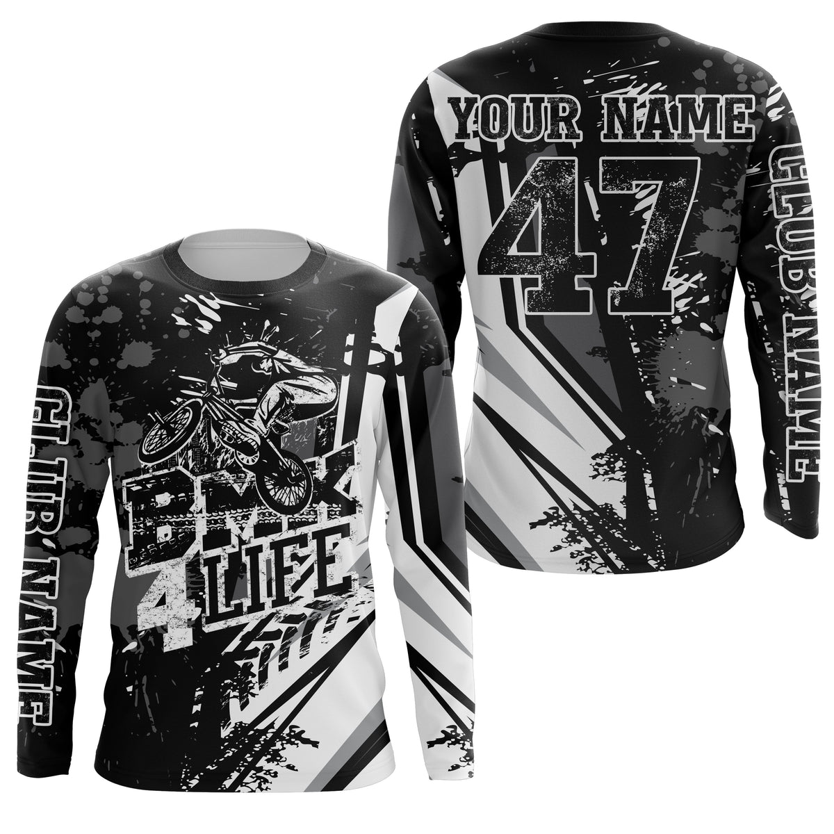 BMX 4 Life Black BMX jersey + BMX bike shirt adult bicycle motocross cycling gear