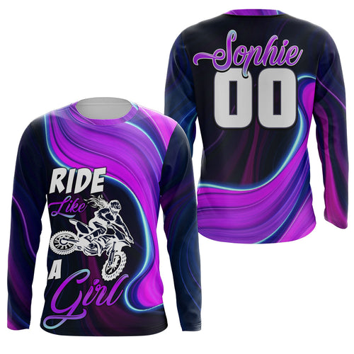 Ride Like A Girl Custom Motocross Jersey + Dirt Bike Shirt Long Sleeves