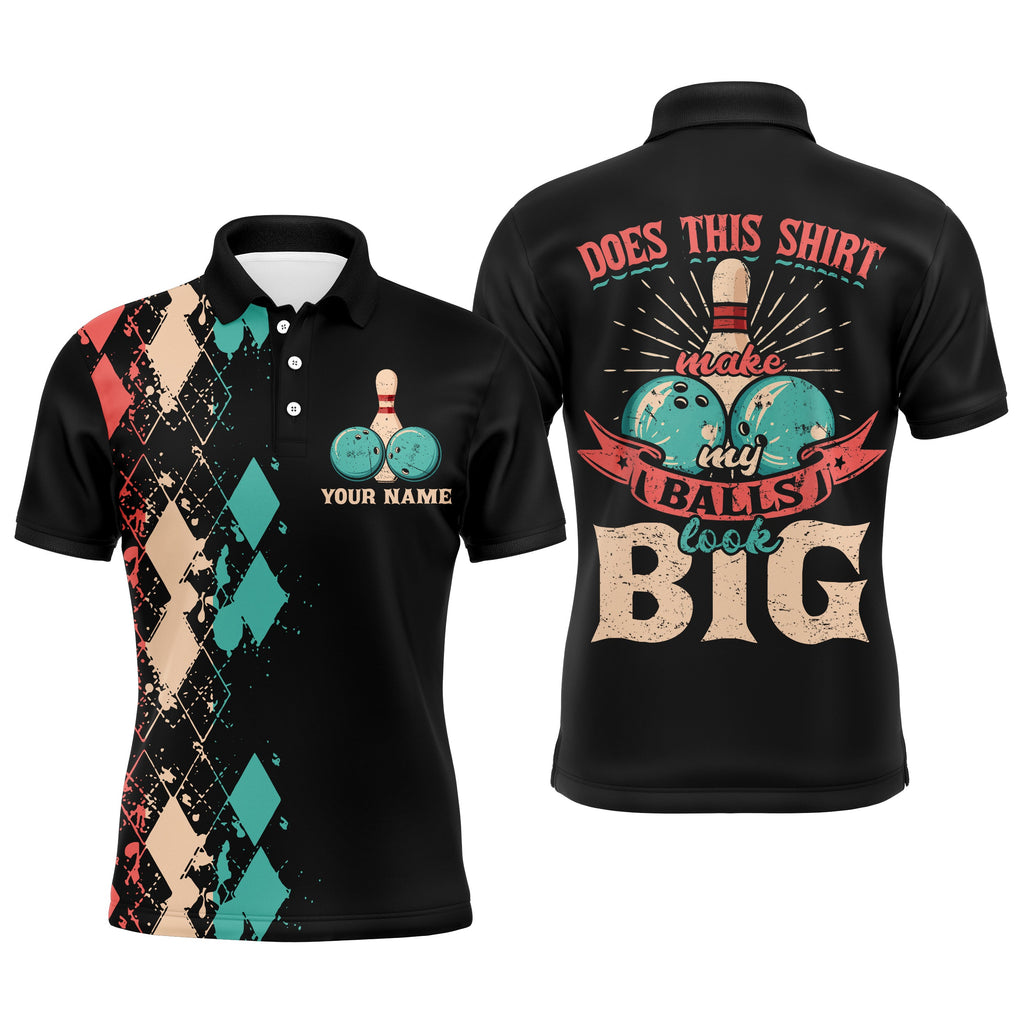 Funny Polo Bowling Shirt, Personalized Bowlers Jersey Does This Shirt Make My Balls Look Big