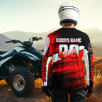 Custom Red ATV Motocross Jersey for Adult Quad Dirt Bike Racing Shirt