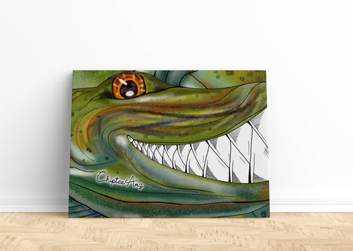 Funny Musky fishing art Matte Canvas 's art Muskellunge wall art