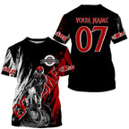 Motocross off-road jersey black red + adult custom dirt bike racing long sleeve shirt
