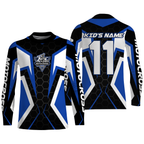 Blue white customizable Motocross jersey MX off-road + shirt biker racing motorcycle