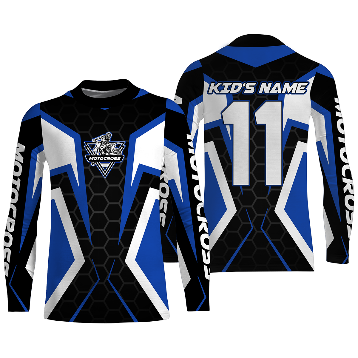 Blue white customizable Motocross jersey MX off-road + shirt biker racing motorcycle