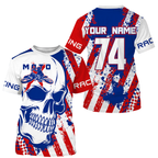 Skull MotoX jersey custom motocross UV American flag Patriotic dirt bike racing motorcycle racewear