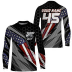 Custom ATV Motocross Jersey + Quad Bike Shirt Racing Adult American Flag Long Sleeves