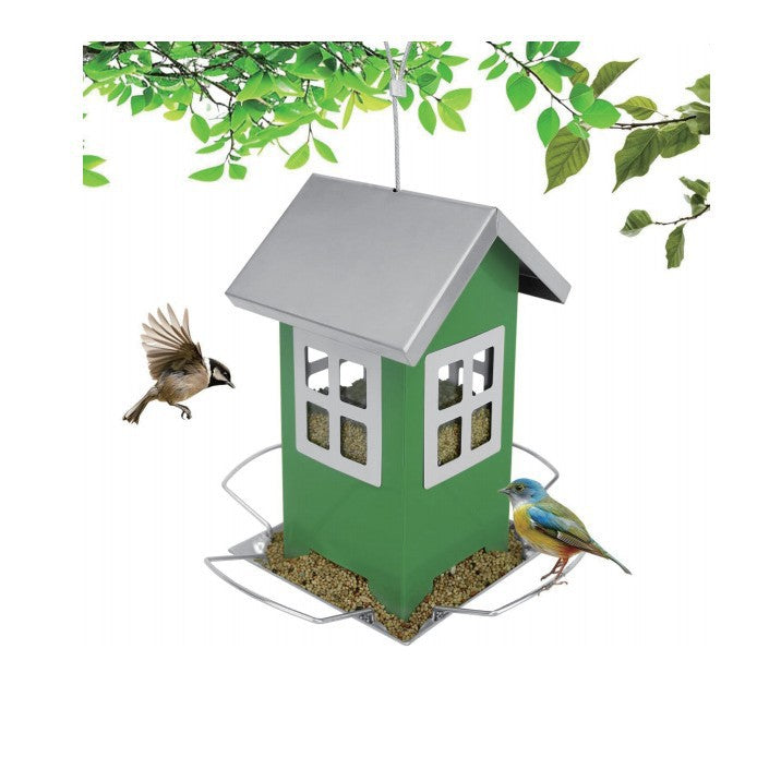 Metal cottage seed feeder