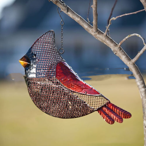 Cardinal Mesh Bird Feeder, Metal
