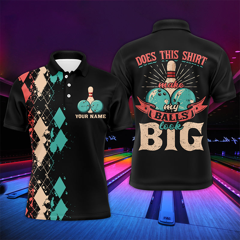 Funny Polo Bowling Shirt, Personalized Bowlers Jersey Does This Shirt Make My Balls Look Big