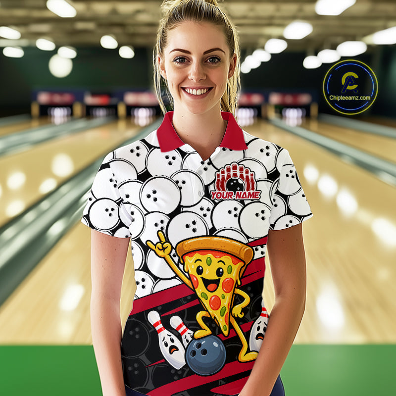 Custom Funny Pizza Bowling Shirt Fast Food Bowling Jersey