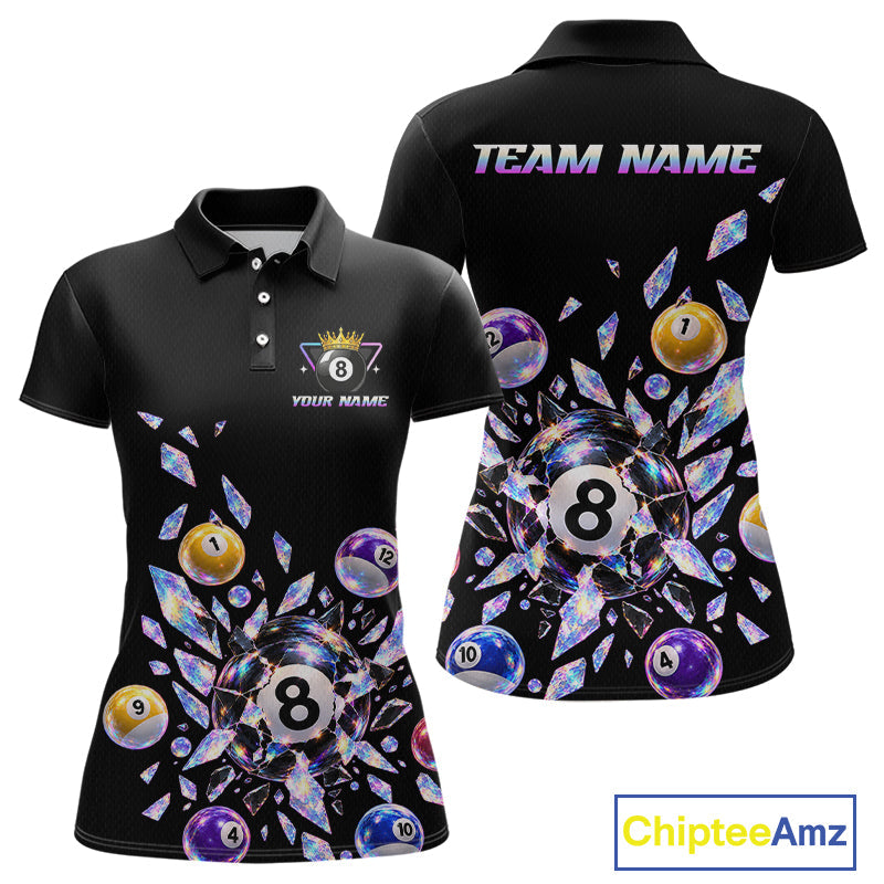 Custom Holographic Glass Break 8 Ball Billiard Shirts Team Pool Jersey