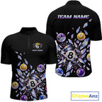 Custom Holographic Glass Break 8 Ball Billiard Shirts Team Pool Jersey