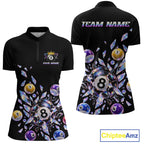 Custom Holographic Glass Break 8 Ball Billiard Shirts Team Pool Jersey