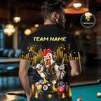 Custom Funny Chicken Billiard Shirt Music Billiard Pool Jersey Polo & Quarter-Zip