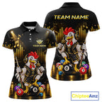 Custom Funny Chicken Billiard Shirt Music Billiard Pool Jersey Polo & Quarter-Zip