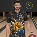 Custom Orange Funny Chicken Bowling Team Shirt Break Glass Bowling Jersey