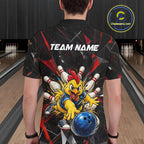 Custom Red Funny Chicken Bowling Team Shirt Break Glass Bowling Jersey
