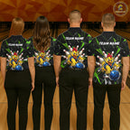 Custom Green Funny Chicken Bowling Team Shirt Break Glass Bowling Jersey