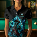 Custom Grim Reaper Billiard Shirts Pirate 8 Ball Billiard Pool Jersey