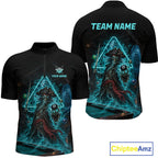 Custom Grim Reaper Billiard Shirts Pirate 8 Ball Billiard Pool Jersey