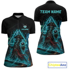 Custom Grim Reaper Billiard Shirts Pirate 8 Ball Billiard Pool Jersey