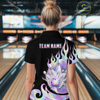 Custom Holographic Flame Bowling Shirt Bowling League Jersey Polo & 1/4-Zip