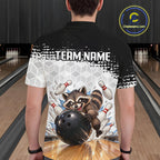 Custom Funny Raccoon Bowling Shirt Black White Bowling Jersey