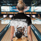 Custom Funny Raccoon Bowling Shirt Black White Bowling Jersey