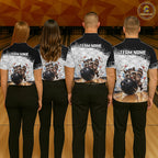 Custom Funny Raccoon Bowling Shirt Black White Bowling Jersey