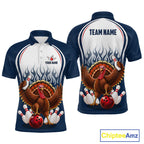 Funny Turkey Bowling Shirts Personalized Navy Bowling Jersey League