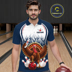 Funny Turkey Bowling Shirts Personalized Navy Bowling Jersey League