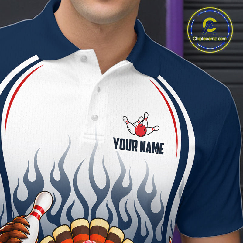 Funny Turkey Bowling Shirts Personalized Navy Bowling Jersey League