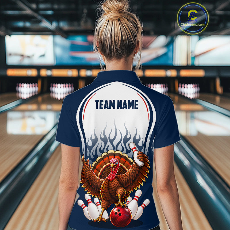 Funny Turkey Bowling Shirts Personalized Navy Bowling Jersey League