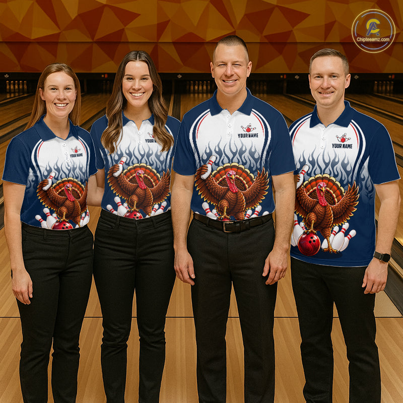 Funny Turkey Bowling Shirts Personalized Navy Bowling Jersey League