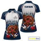 Custom Funny Turkey Bowling Shirts Navy Bowling League Jersey