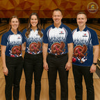 Custom Funny Turkey Bowling Shirts Navy Bowling League Jersey