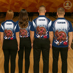 Custom Funny Turkey Bowling Shirts Navy Bowling League Jersey