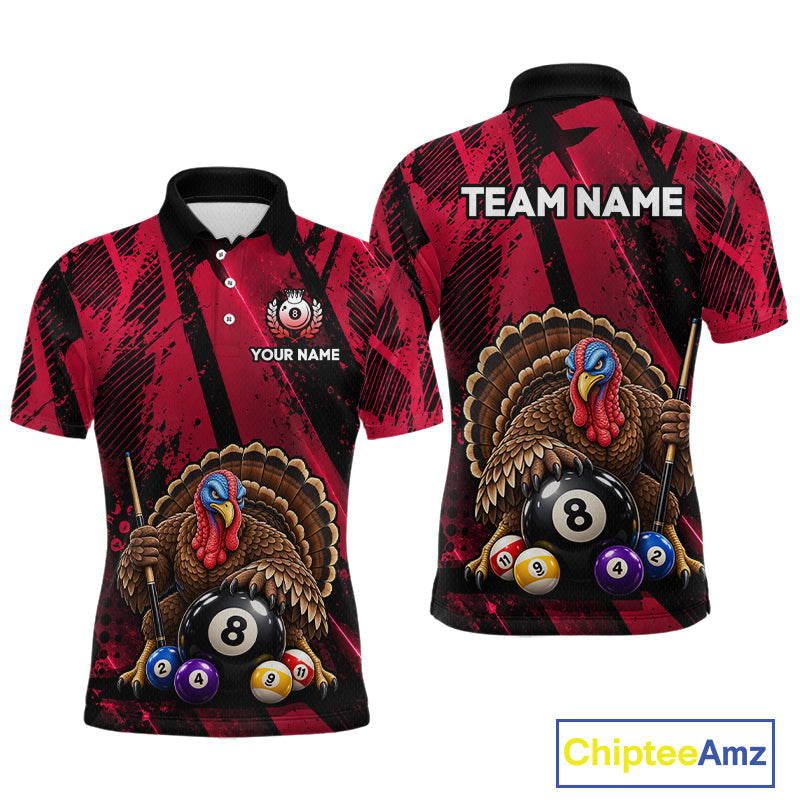 Custom Funny Turkey 8 Ball Billiard Shirts Team Pool Jersey
