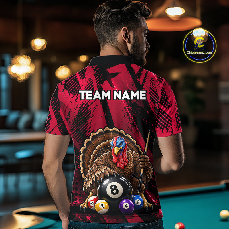 Custom Funny Turkey 8 Ball Billiard Shirts Team Pool Jersey