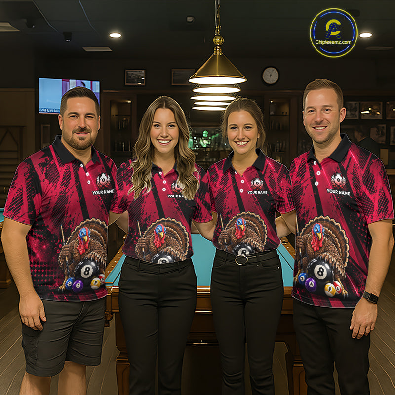 Custom Funny Turkey 8 Ball Billiard Shirts Team Pool Jersey