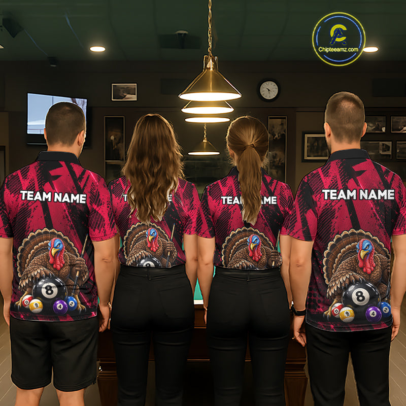 Custom Funny Turkey 8 Ball Billiard Shirts Team Pool Jersey